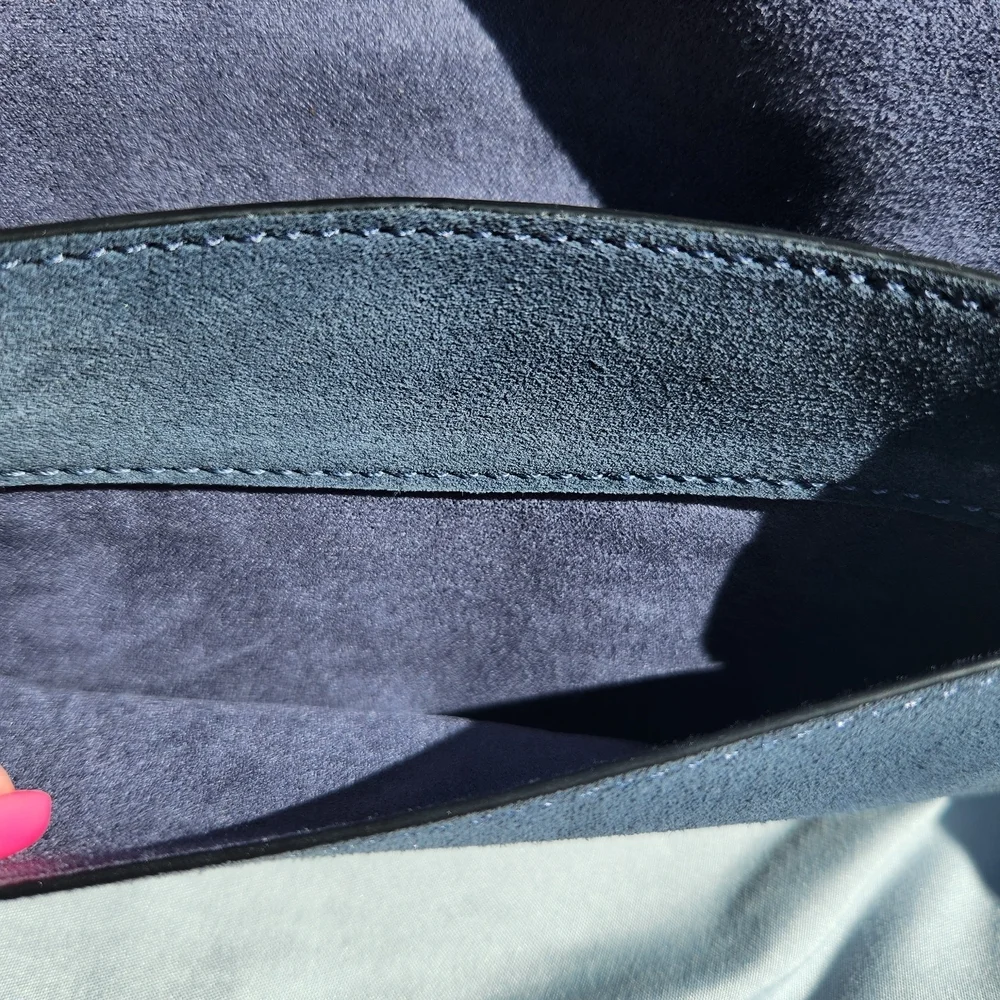 Coach Kleo Navy Leather and Suede Crossbody Bag